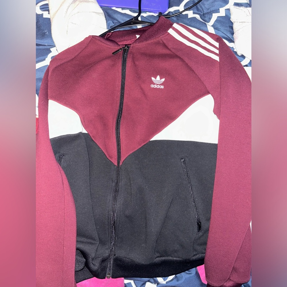 Adidas red track outfit